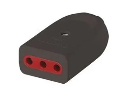 Adaptador Ficha 3L Hembra con Tierra Negro