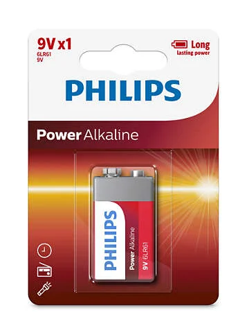 Batería Alcalina Philips 6LR61P1B/97 9V Pack Individual