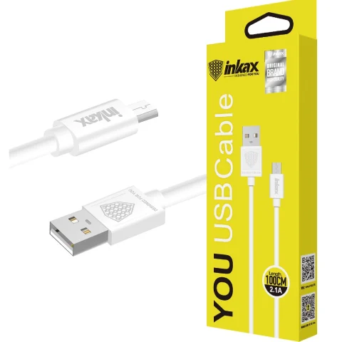 Cable Inkax Micro USB 2.1A 1M Blanco