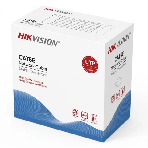 Cable UTP Hikvision Cat5E 305m cobre gris