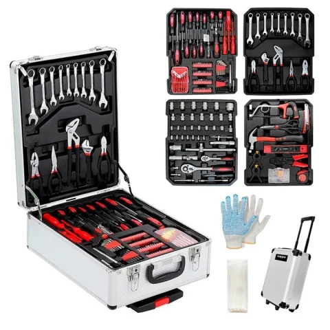 Caja de Herramientas con 450 Accesorios y Carrito