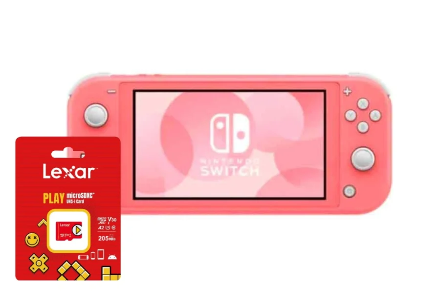 Combo Consola Nintendo Switch Lite Pantalla 5.5" HD 256GB microSD Rosado