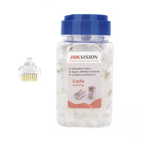 Conectores RJ45 Hikvision Cat5e 15U x 100 unidades