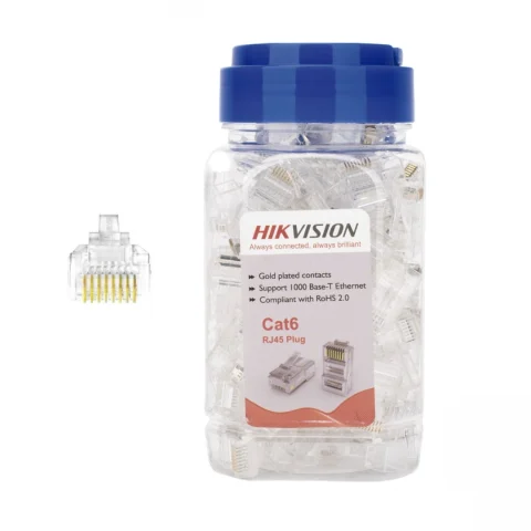 Conectores Hikvision RJ45 Cat6e 30U Paquete 100