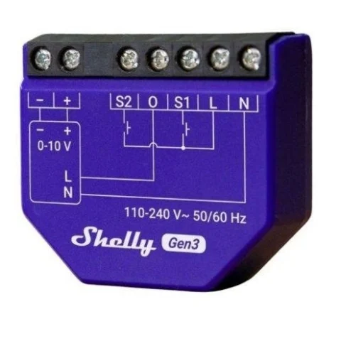 Controlador Shelly 0/1-10V PM Gen3 Wi-Fi con Medición