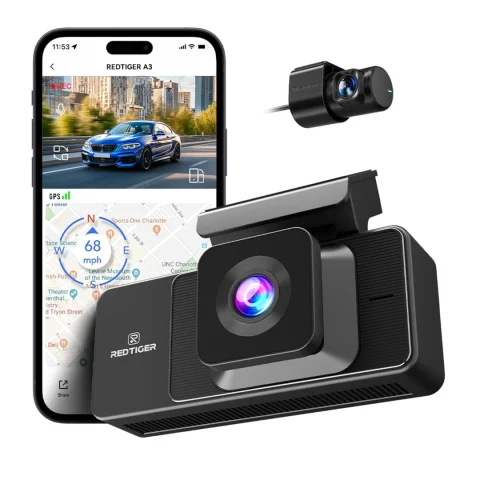 Dashcam Redtiger A3 3 Canales 2.5K Vehicular Wi-Fi