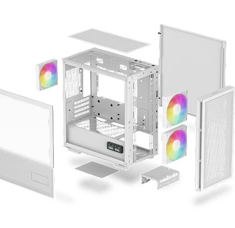 Gabinete DeepCool CH360 Digital mATX Flujo de Aire Blanco