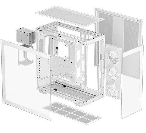 Gabinete DeepCool CH780 WH Panorámico ATX Blanco