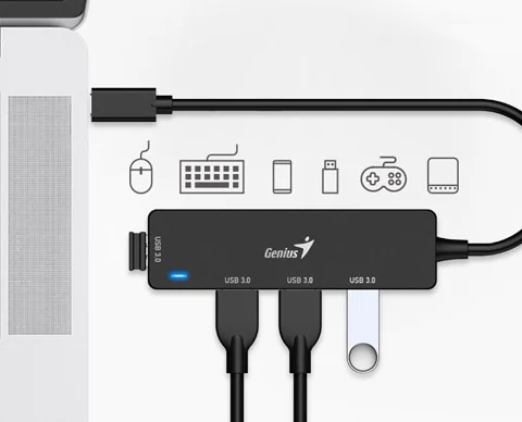 Hub USB-C Genius UH-400 4 Puertos USB 3.0