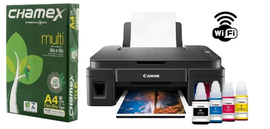 Impresora Multifunción Canon Pixma G3110 WiFi + Resma A4