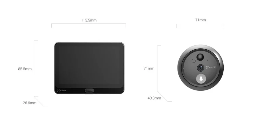 Mirilla Inteligente Ezviz HP4 2MP con Pantalla 4.3