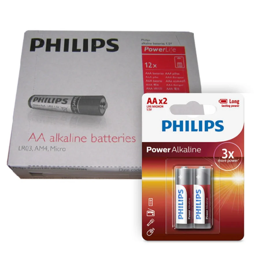Pack de 12 Blister Pilas Philips Powerlife 1.5V AA x 2 Unidades