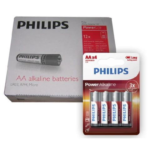 Pack de 12 Blister Pilas Philips Powerlife AA 1.5V x 4 Unidades