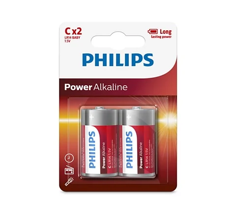 Pilas alcalinas Philips C 1.5V Blister x 2 unidades