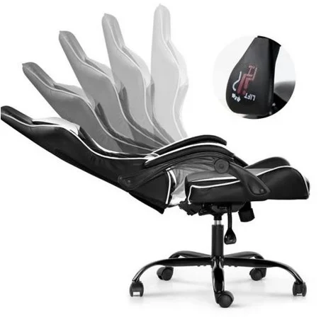 Silla Gamer ROM Negro/Blanco Reclinable