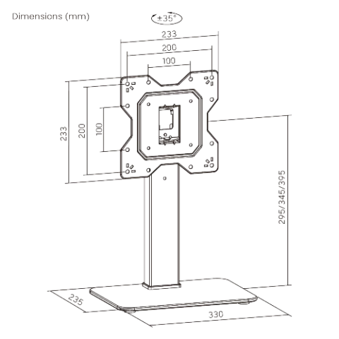 Soporte de escritorio Brateck giratorio hasta 43"