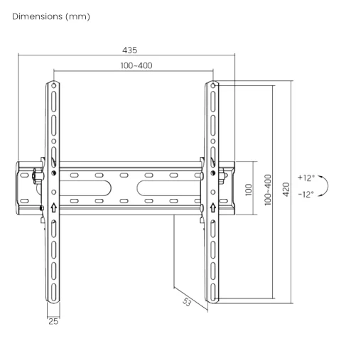 Soporte de pared Brateck inclinable para TV 32-70''