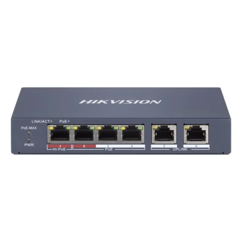 Switch PoE Hikvision Smart 4 Puertos Fast Ethernet