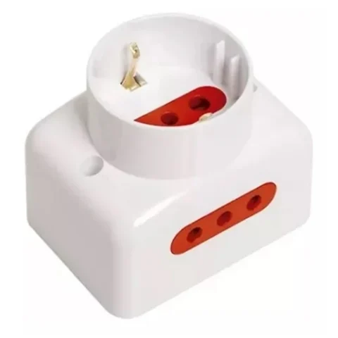Tomacorriente de pared Conatel 1xSchuko + 2x3L Blanco